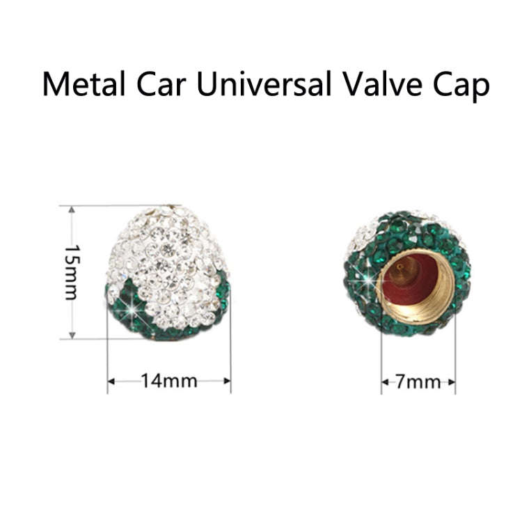 Metal Car Universal Diamond-studded Strawberry Valve Cap Copper Valve Cover(AB)