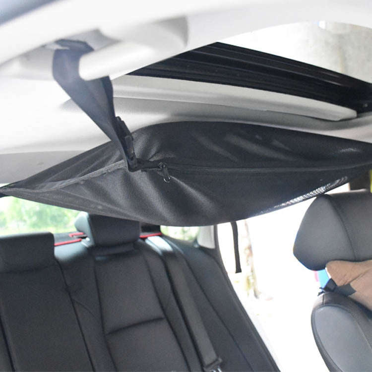 Car Storage Network Pocket Car Roof Seating Room Mesh Folding Hanging Bag, Style: Single Layer(Red)