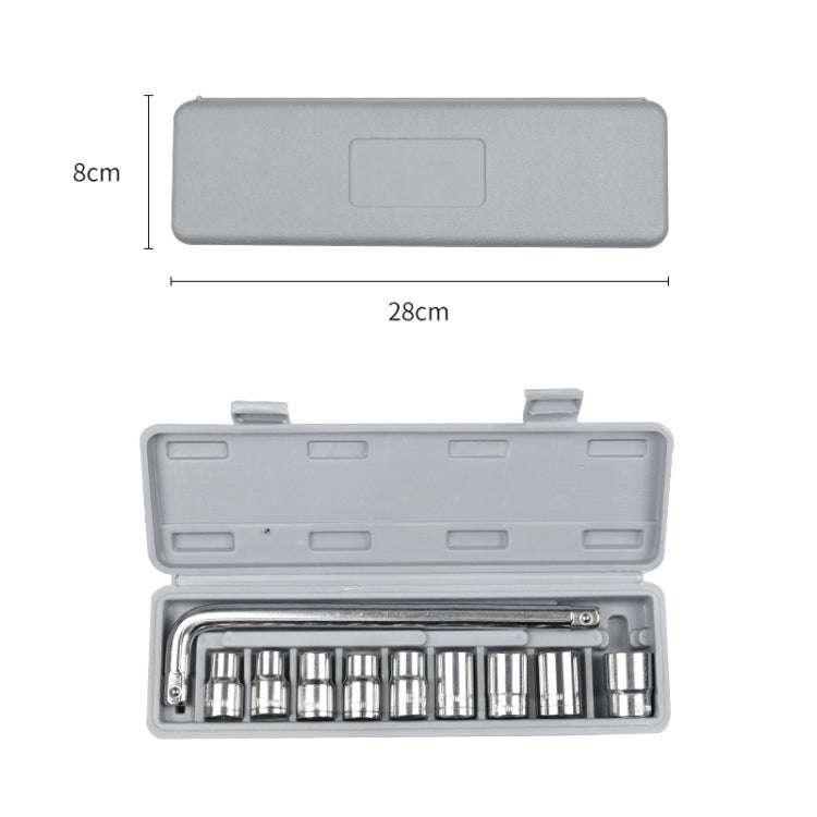 10 PCS / Set CY-0117 Sleeve Combination Tool Set Ratchet Repair Emergency Tricycle Auto Repair Mu...