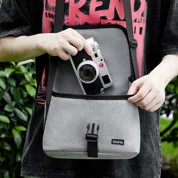 Baona BN-H013 Camera Shoulder Bag SLR Lens Storage Handbag(Light-Thin Gray)