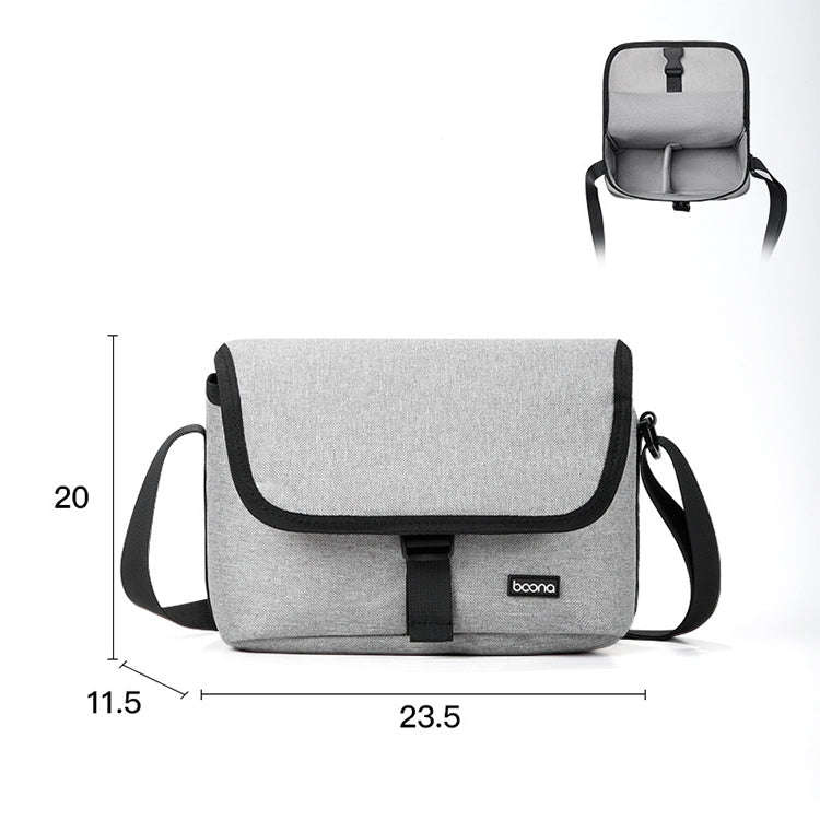 Baona BN-H013 Camera Shoulder Bag SLR Lens Storage Handbag(Light-Thin Gray)