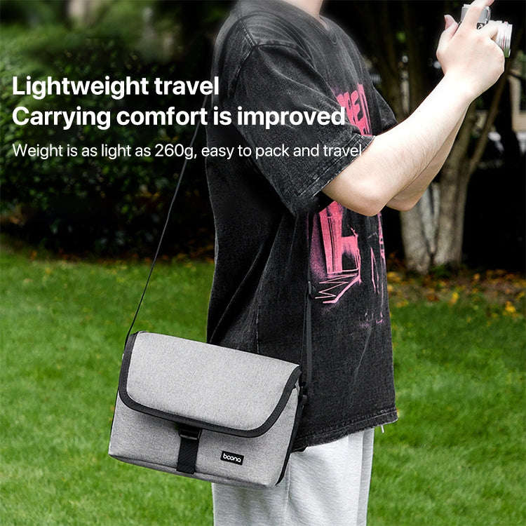 Baona BN-H013 Camera Shoulder Bag SLR Lens Storage Handbag(Light-Thin Gray)