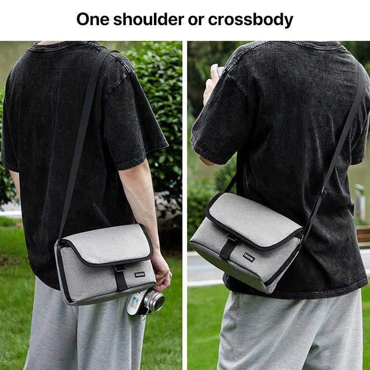 Baona BN-H013 Camera Shoulder Bag SLR Lens Storage Handbag(Light-Thin Gray)