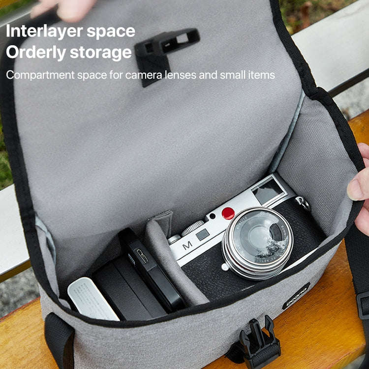 Baona BN-H013 Camera Shoulder Bag SLR Lens Storage Handbag(Light-Thin Gray)