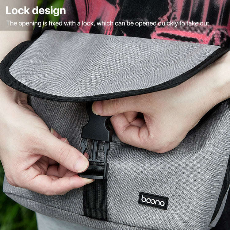 Baona BN-H013 Camera Shoulder Bag SLR Lens Storage Handbag(Light-Thin Gray)