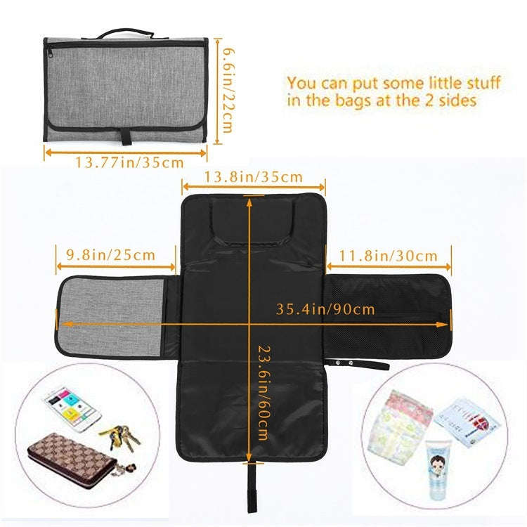 Portable Baby Changing Mat Multifunctional Baby Changing Table Waterproof Bag(Blue)