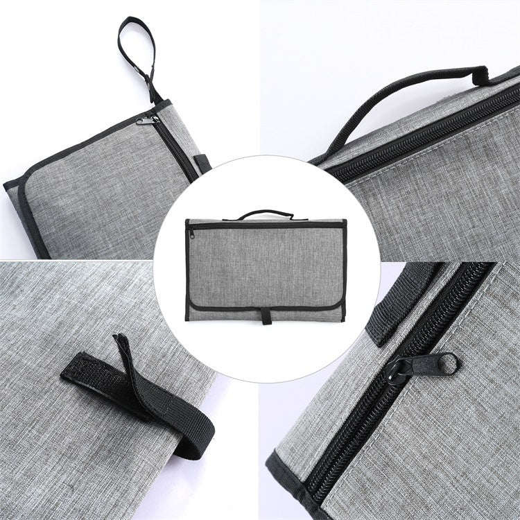Portable Baby Changing Mat Multifunctional Baby Changing Table Waterproof Bag(Gray Arrow)