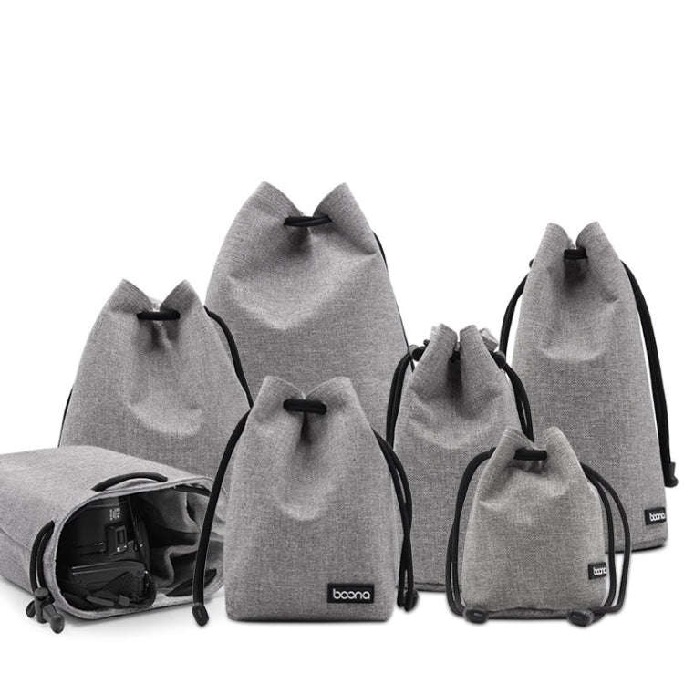 Benna Waterproof SLR Camera Lens Bag  Lens Protective Cover Pouch Bag, Color: Round Small(Gray)