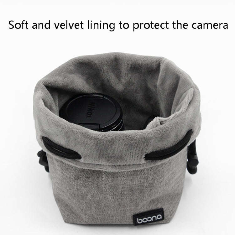 Benna Waterproof SLR Camera Lens Bag  Lens Protective Cover Pouch Bag, Color: Round Small(Gray)