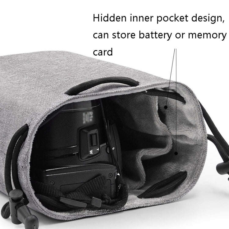 Benna Waterproof SLR Camera Lens Bag  Lens Protective Cover Pouch Bag, Color: Round Small(Gray)