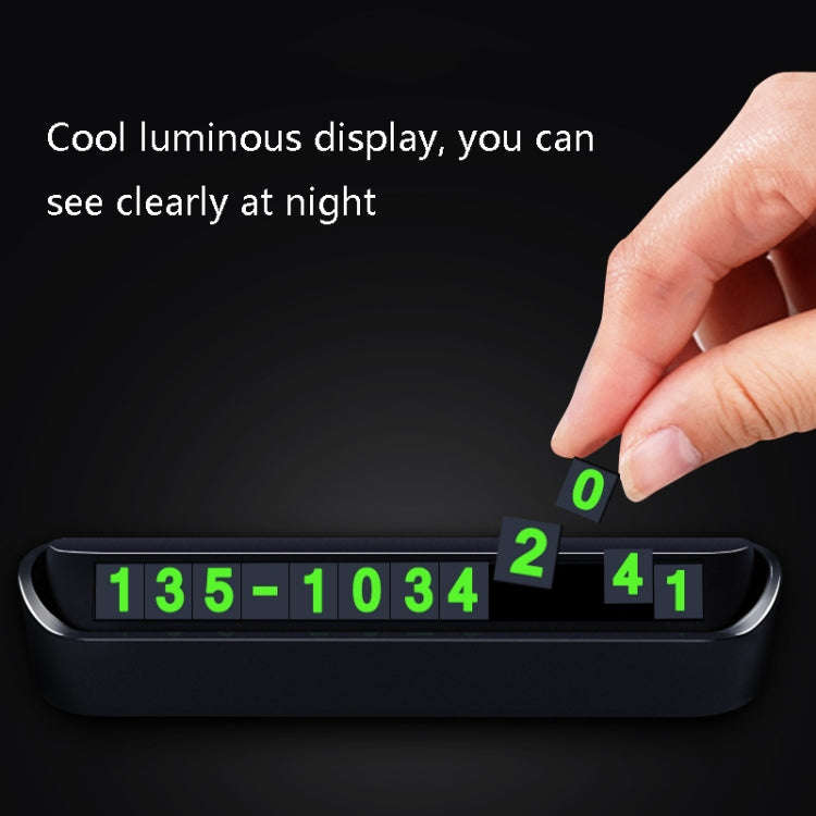 Hidden Parking Number Card Nightlight Number Button Parking Number Card, Style: Neutral (Black)
