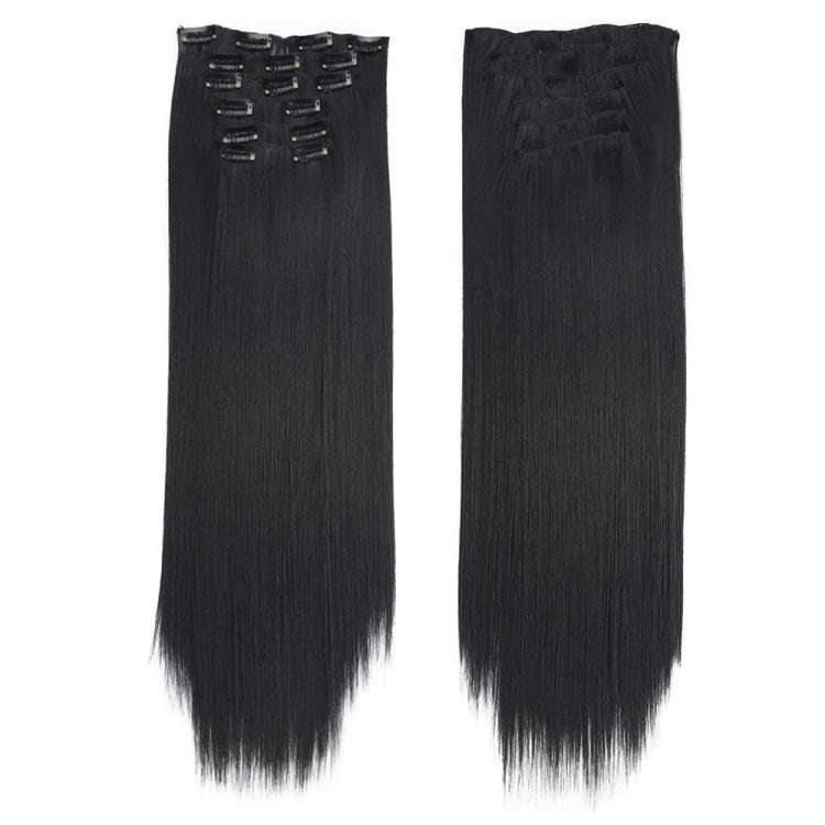 6 In 1 60cm Card Hair Extension Piece 16 Card Long Straight Hair Wig Piece, Color: 1.1B