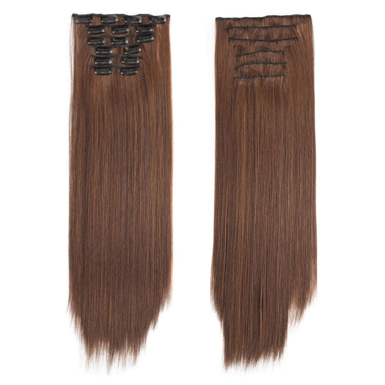 6 In 1 60cm Card Hair Extension Piece 16 Card Long Straight Hair Wig Piece, Color: 4.2M30