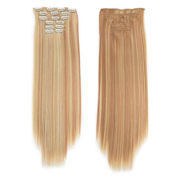 6 In 1 60cm Card Hair Extension Piece 16 Card Long Straight Hair Wig Piece, Color: 12.22TH613