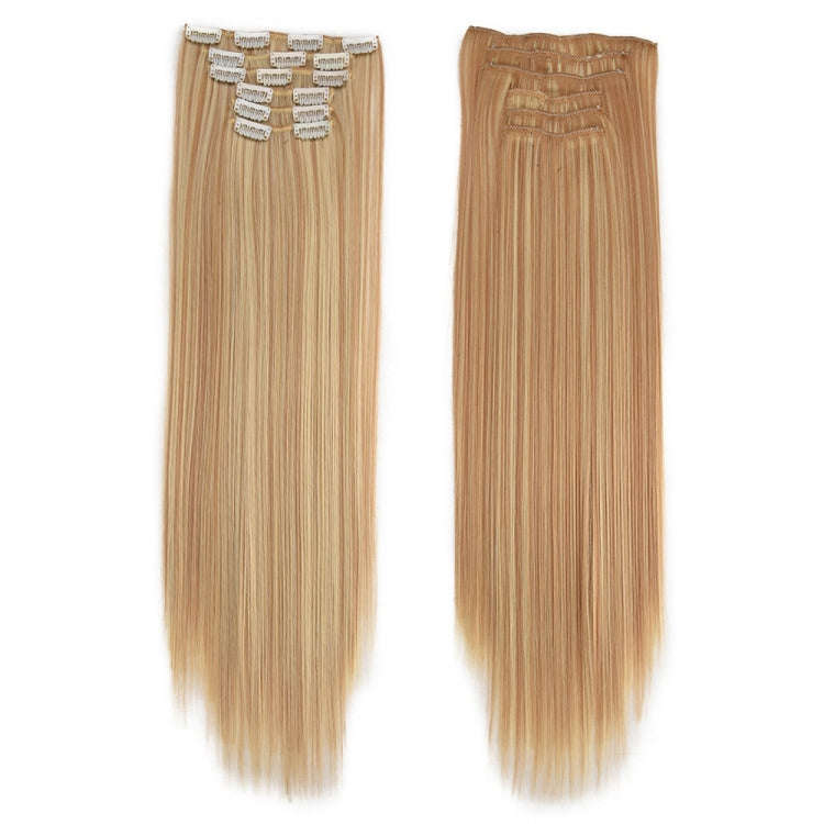 6 In 1 60cm Card Hair Extension Piece 16 Card Long Straight Hair Wig Piece, Color: 16.27H613