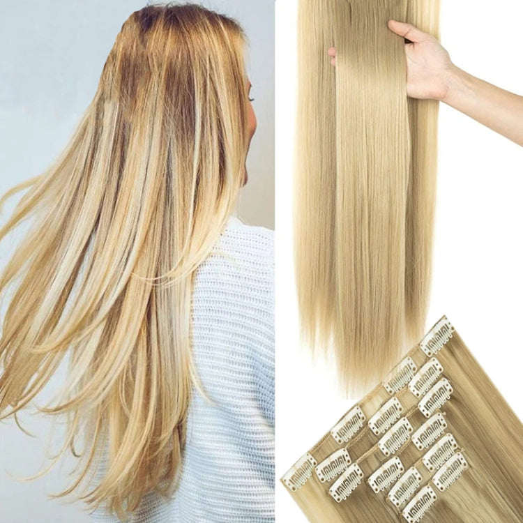 6 In 1 60cm Card Hair Extension Piece 16 Card Long Straight Hair Wig Piece, Color: 19.88