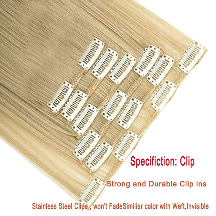 6 In 1 60cm Card Hair Extension Piece 16 Card Long Straight Hair Wig Piece, Color: 19.88