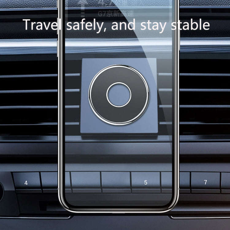 Q6 Car Magnetic Mobile Phone Holder Round Car Dashboard Navigation Bracket(Silver)