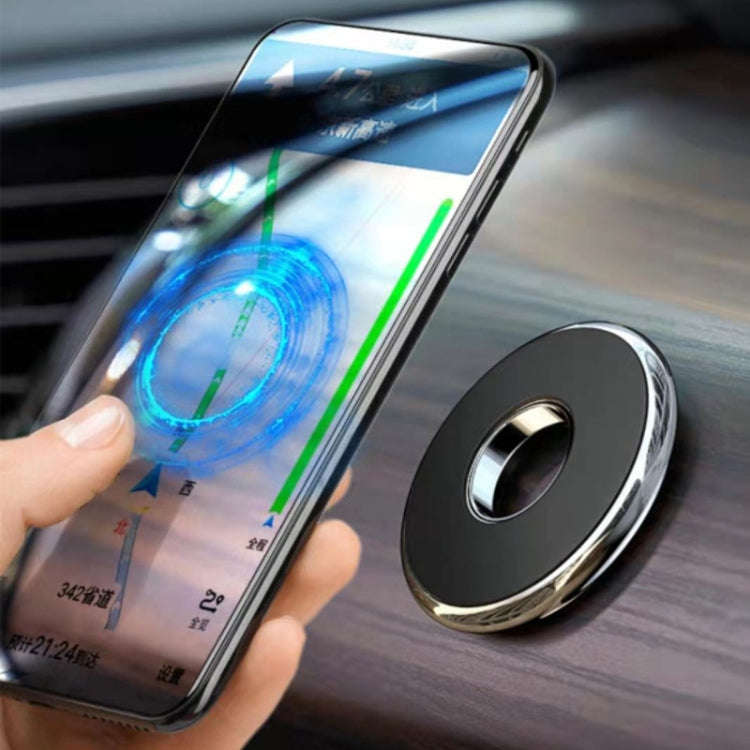 Q6 Car Magnetic Mobile Phone Holder Round Car Dashboard Navigation Bracket(Black)