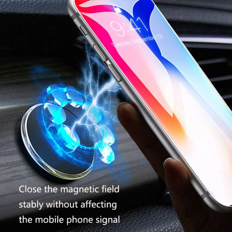 Q6 Car Magnetic Mobile Phone Holder Round Car Dashboard Navigation Bracket(Black)