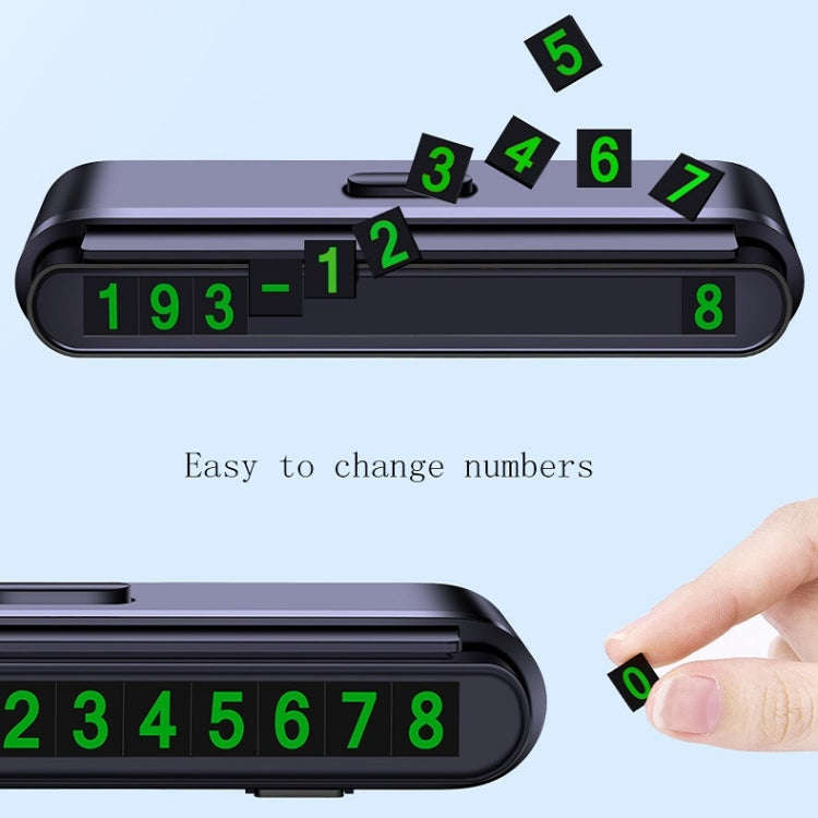 2 PCS One-Click Automatic Hiding Temporary Parking Signs For Cars(Black - Green Numbers)