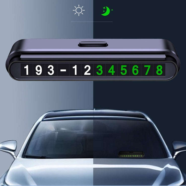 2 PCS One-Click Automatic Hiding Temporary Parking Signs For Cars(Black - Green Numbers)