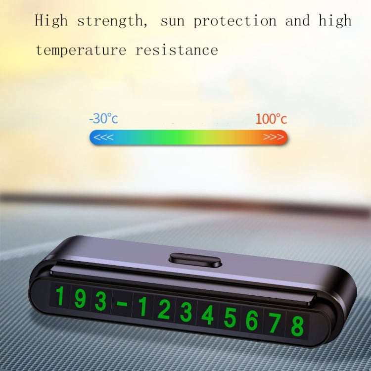 2 PCS One-Click Automatic Hiding Temporary Parking Signs For Cars(Black - Green Numbers)
