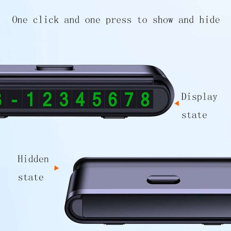 2 PCS One-Click Automatic Hiding Temporary Parking Signs For Cars(White - Green Numbers)