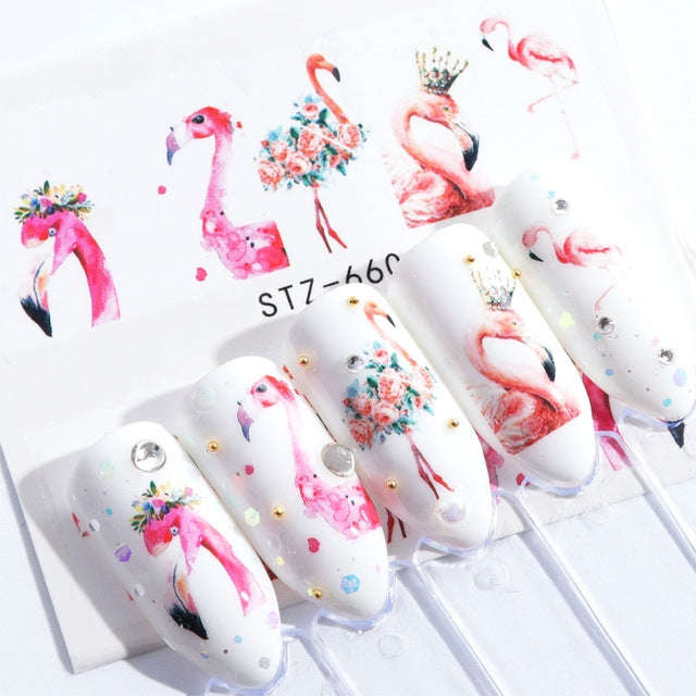 5 PCS Cute Animals Nail Stickers Water Decals Watermark Decoration (STZ660)