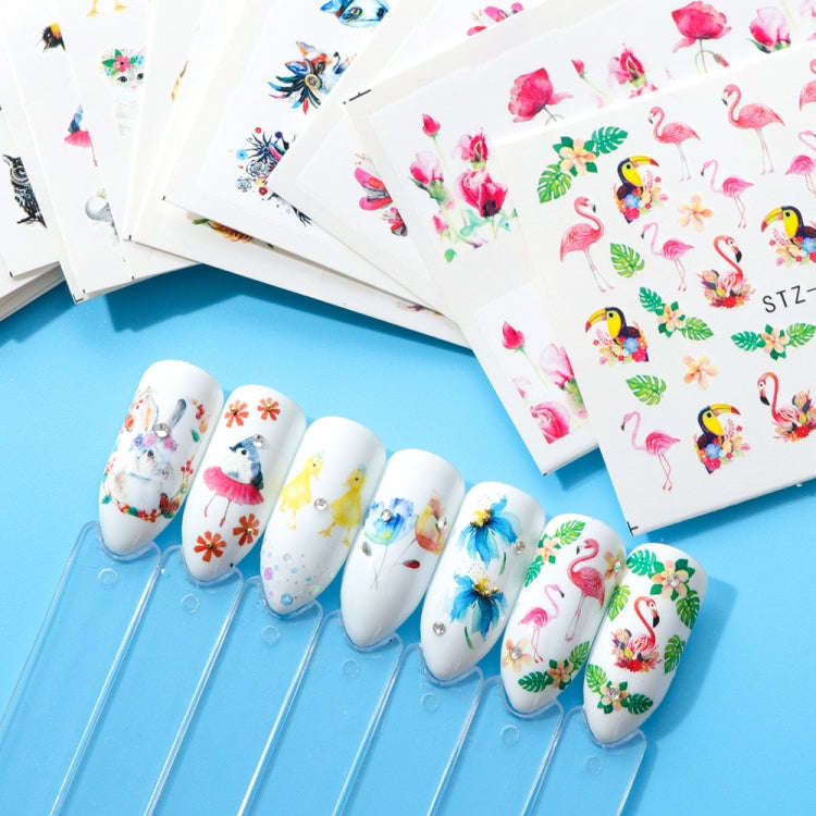 5 PCS Cute Animals Nail Stickers Water Decals Watermark Decoration (STZ660)