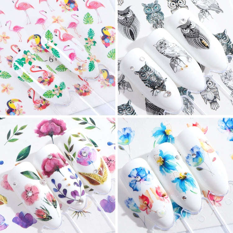 5 PCS Cute Animals Nail Stickers Water Decals Watermark Decoration (STZ660)