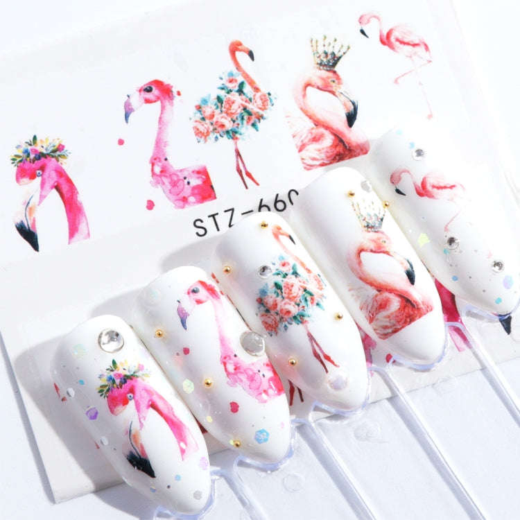 5 PCS Cute Animals Nail Stickers Water Decals Watermark Decoration (STZ660)