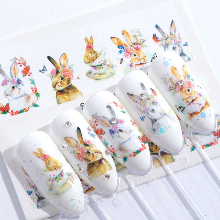 5 PCS Cute Animals Nail Stickers Water Decals Watermark Decoration (STZ660)