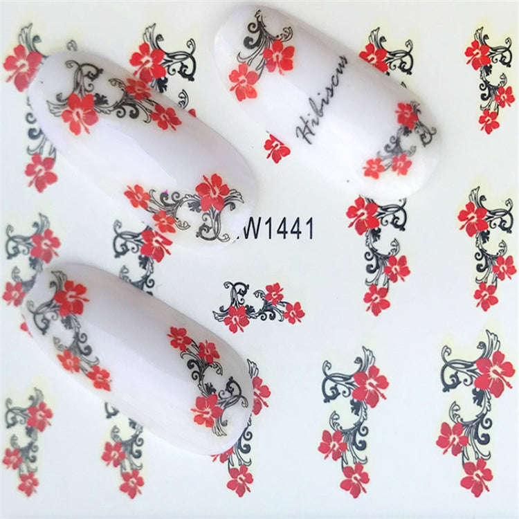 10 PCS Summer Colorful Nail Sticker Water Transfer Nail Decorations(YZW-125)