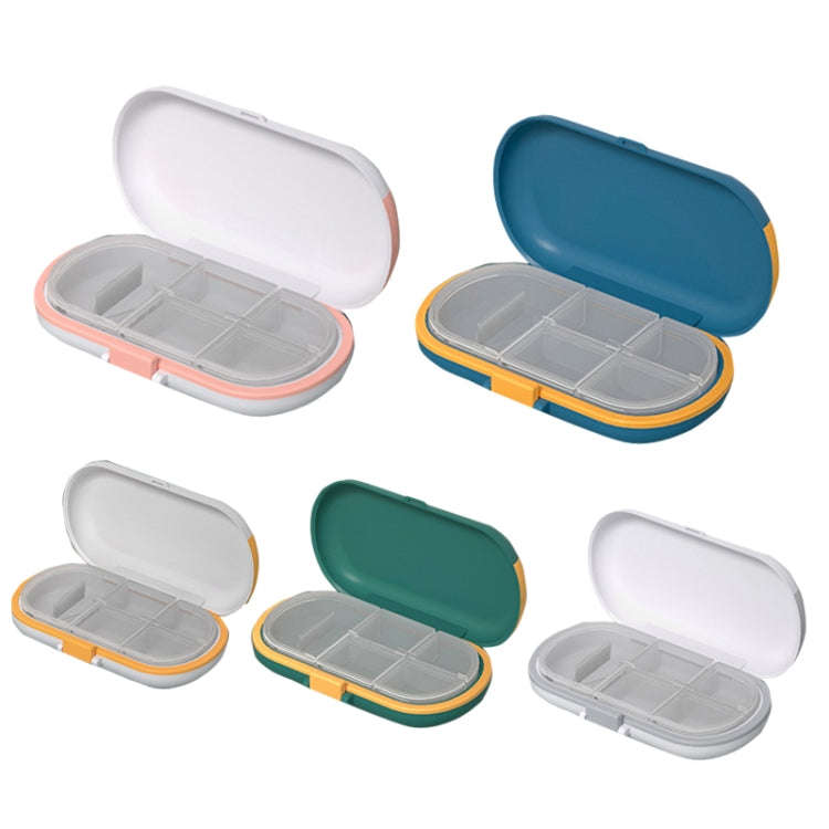 HW073 Portable Cut Medicine Large-capacity Pill Box Compartment Sealed Small Pill Box(Pink)