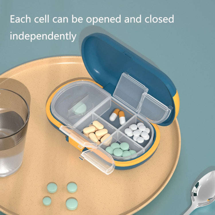 HW073 Portable Cut Medicine Large-capacity Pill Box Compartment Sealed Small Pill Box(Green)