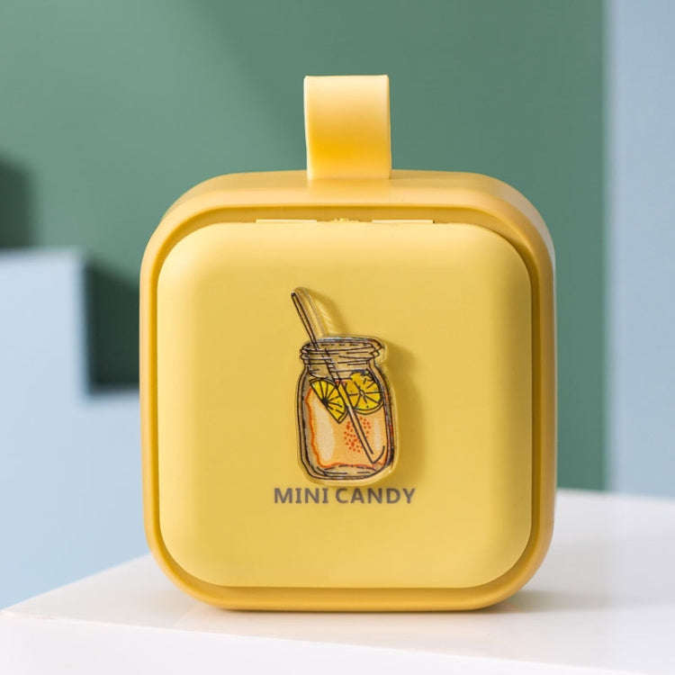 Portable Large-capacity Sealed Pill Box Cartoon Cute Week Pill Box(Yellow lemon)