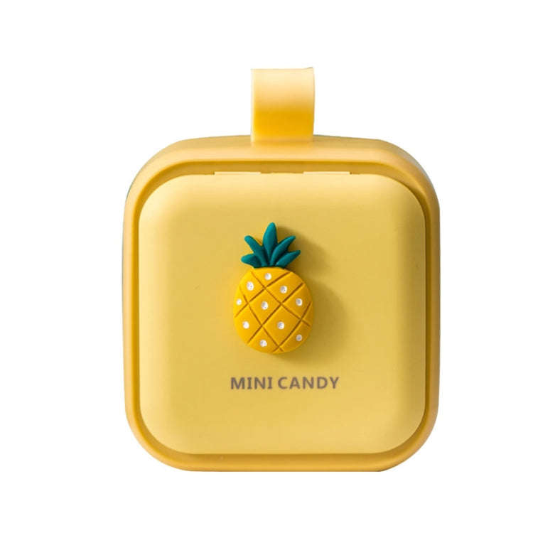 Portable Large-capacity Sealed Pill Box Cartoon Cute Week Pill Box(Yellow pineapple)