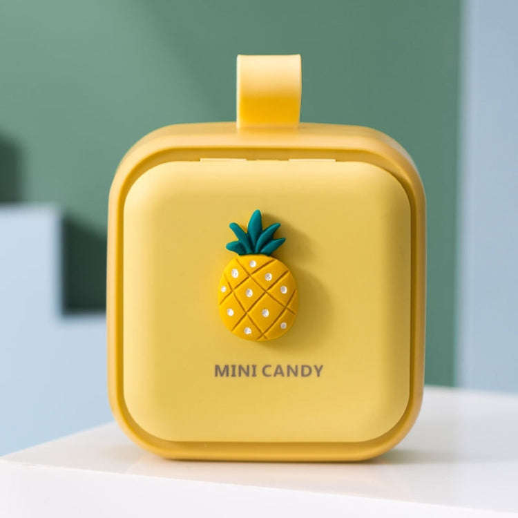Portable Large-capacity Sealed Pill Box Cartoon Cute Week Pill Box(Yellow pineapple)