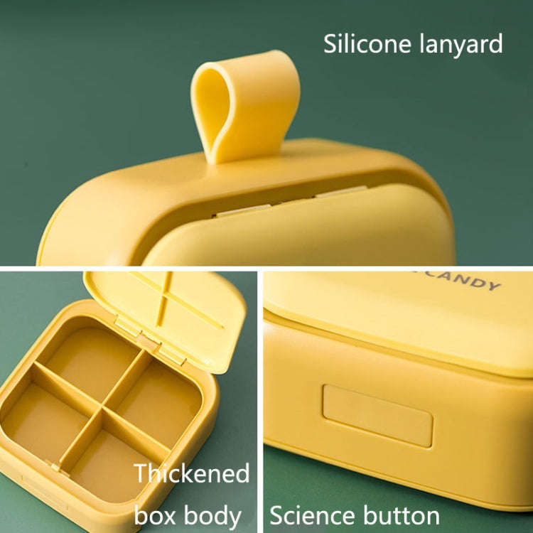 Portable Large-capacity Sealed Pill Box Cartoon Cute Week Pill Box(Yellow lemon)