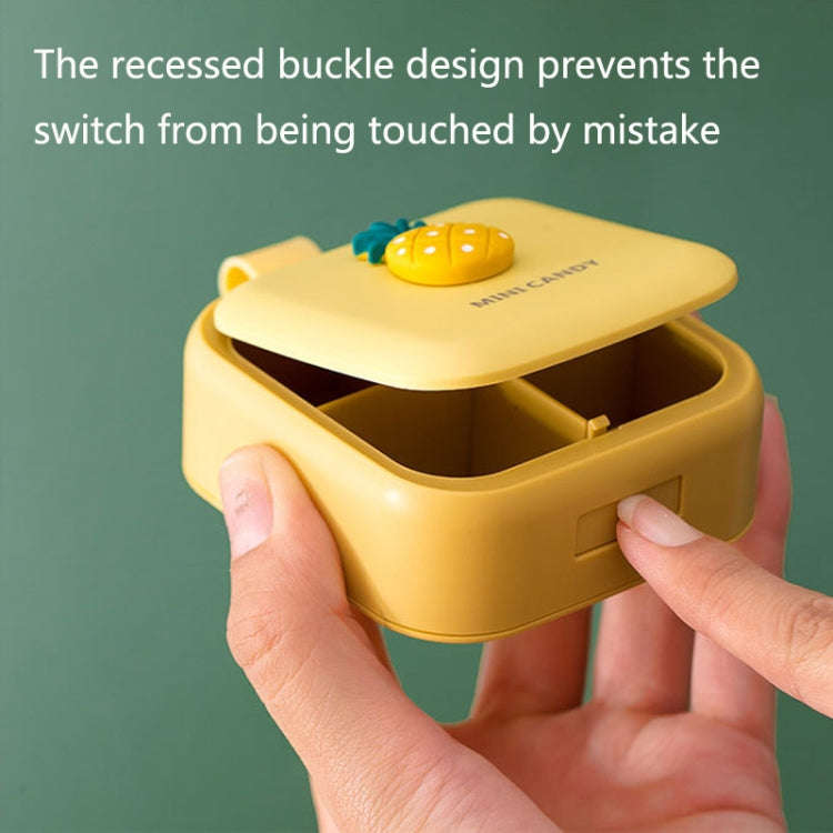 Portable Large-capacity Sealed Pill Box Cartoon Cute Week Pill Box(Yellow lemon)
