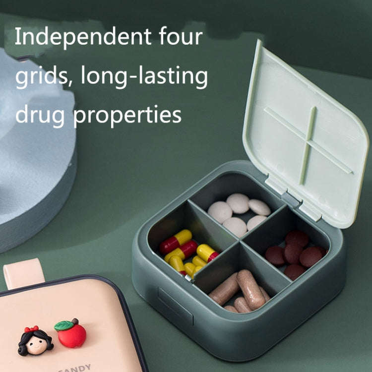 Portable Large-capacity Sealed Pill Box Cartoon Cute Week Pill Box(Yellow lemon)