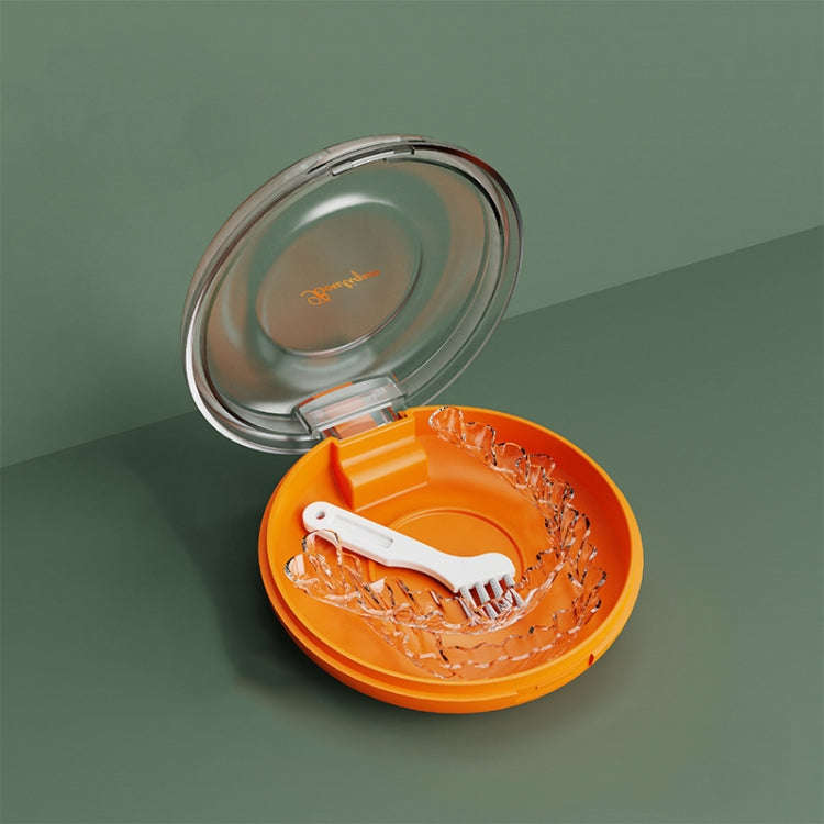 Household Denture Braces Box Orthodontic Storage Box(Orange)