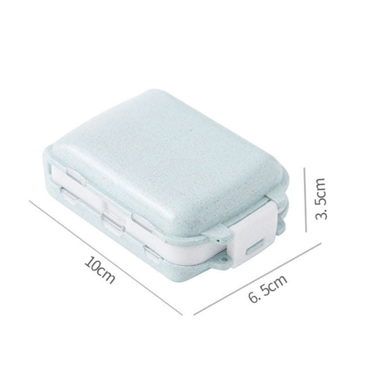 6 PCS C1617 Portable Dispensing Sealed Pill Box Wheat Straw Large-capacity Storage Box(Green)