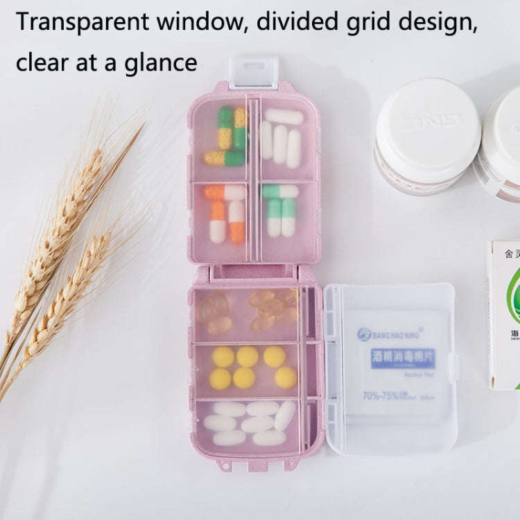 6 PCS C1617 Portable Dispensing Sealed Pill Box Wheat Straw Large-capacity Storage Box(Green)