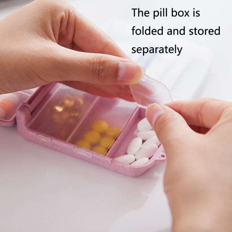 6 PCS C1617 Portable Dispensing Sealed Pill Box Wheat Straw Large-capacity Storage Box(Green)