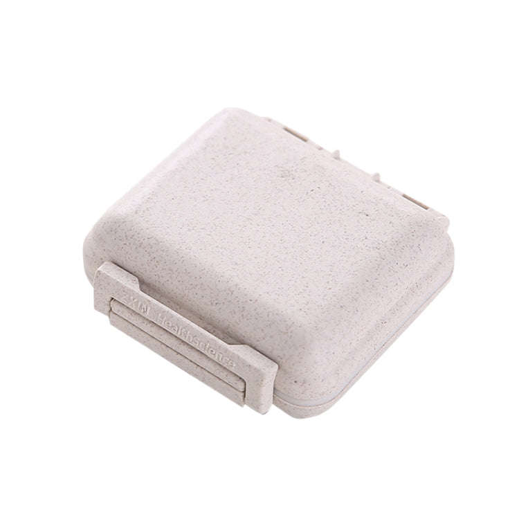 JS0018 Wheat Portable Sealed Pill Box with 6 Compartments For Pill Health Care Box(Beige)