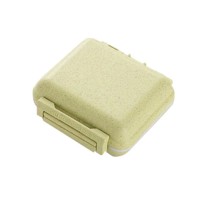 JS0018 Wheat Portable Sealed Pill Box with 6 Compartments For Pill Health Care Box(Green)