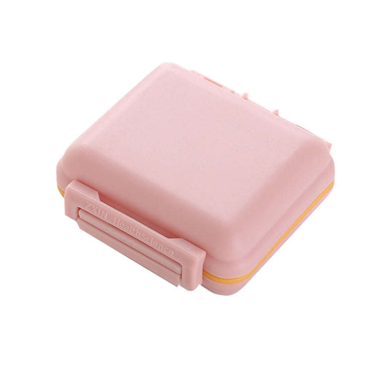JS0018 Wheat Portable Sealed Pill Box with 6 Compartments For Pill Health Care Box(Solid Pink)