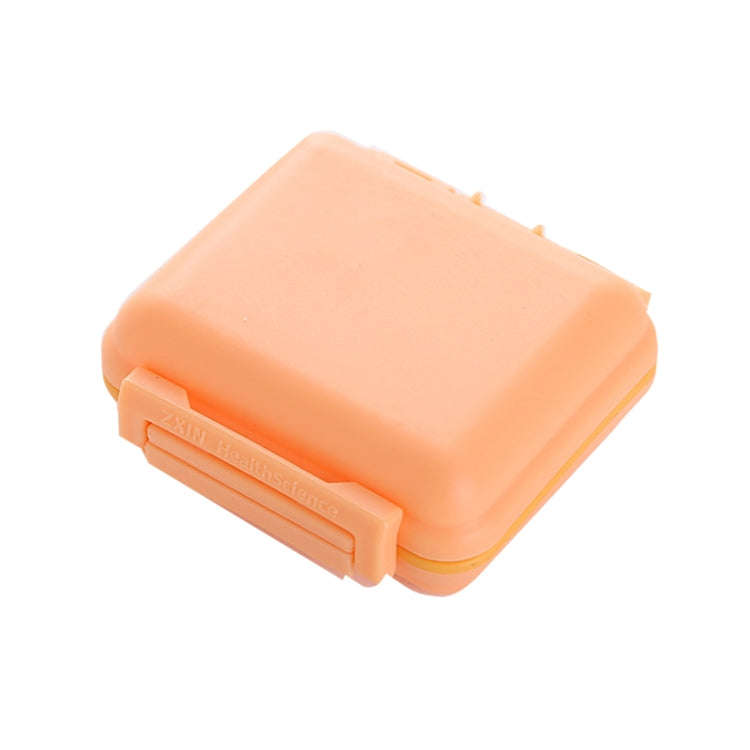 JS0018 Wheat Portable Sealed Pill Box with 6 Compartments For Pill Health Care Box(Solid Orange)